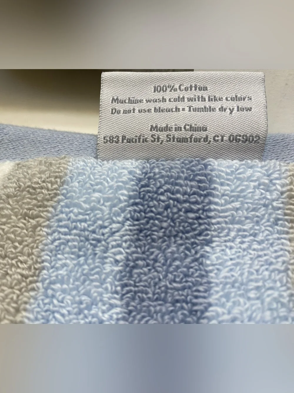CARO home ❤️ Ultra soft 100% Cotton Dot/ Striped(2) Bath Towels Blue NWT